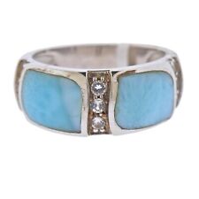 New MarahLago Rina Sterling Silver Larimar White Sapphire Ring $227