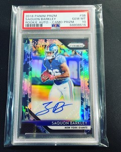 PSA 10 2018 Panini Prizm Camo Rookie Auto Saquon Barkley 16/25 PSA 10 POP 1