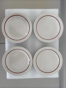 Homer Laughlin Best China 4 pc Red Band Stripe 6.5" Side Plates Vintage 1965 - Picture 1 of 9