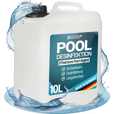 Flotex Pool Desinfektion 2x 10L Poolreiniger Pooldesinfektion Wasser algizid