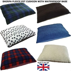 Soft Fleece Pet Dog Bed Cushion, Anti Slip & Waterproof Options, MANY COLOURS - Picture 1 of 25