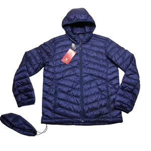 CAMEL CROWN Giacca Uomo Medium Navy Ultra Leggera Piumino con Cappuccio Imballabile - Foto 1 di 11