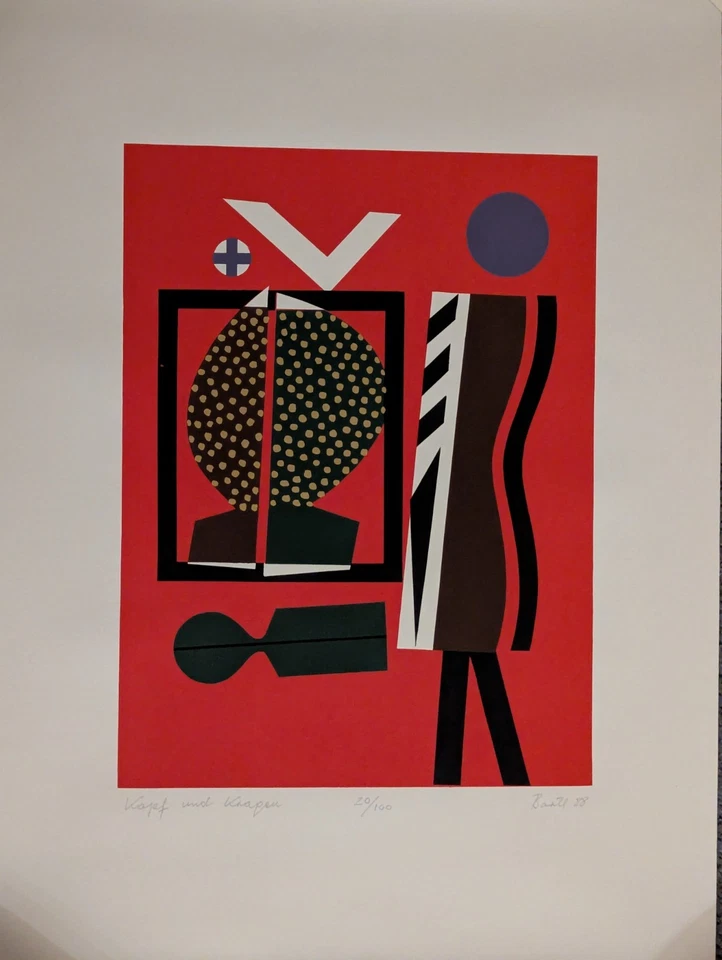 Siebdruck Jozsef Bartl (Budapest): Kopf und Kragen, signiert, 20/100 - Bild 1 von 1