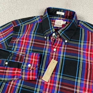 J.Crew: Camisa secreta de popelina de algodón lavado para hombre mediana a cuadros multicolor nueva - Imagen 1 de 9