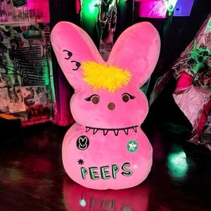 Peeps Emo Gótico Conejito Conejo Rosa Punk Rock Peluche Almohada Muñeca Lovey 15" - Imagen 1 de 9