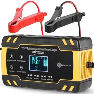 Car Battery Charger (12V / 8A, 24V / 4A), Automotive Trickle Charger for Lead... - Picture 1 of 8