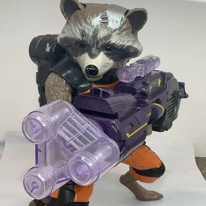 Marvel Guardians Of The Galaxy 2014 Big Blasting Rocket Raccoon Toy. Works. 9” - Picture 1 of 6