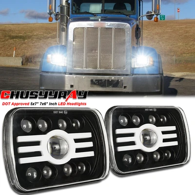 5x7 7x6 LED Headlights Hi-Lo Beam Fit Peterbilt 365 367 2008-2017 Truck - Image 1 of 4