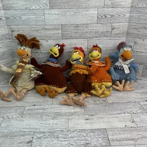 Plush Lot Of 5 2000 Dreamworks Chicken Run Movie Fowler Ginger Bunty Rocky - Picture 1 of 8