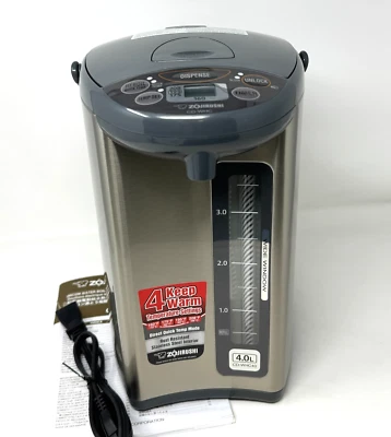 Caldera y calentador de agua Zojirushi CD-WHC40XH Micom, 135 oz acero inoxidable S/S gris Foto 1 de 4