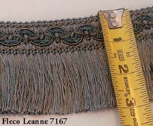 High End Leanne Brush Fringe from Spain - 2 3/4" Green L5/7167 - Picture 1 of 1