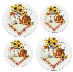 SET OF 4STEEL STOVETOP BURNER COVERS (2-10",2-8") ROOSTER & COOPER KETTLE, RLD - Picture 1 of 5