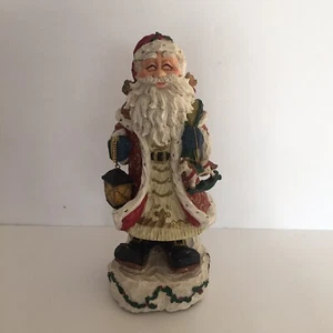 12 Zoll musikalischer Weihnachtsmann Wackelkopf Weihnachtsfigur geschnitzte Holzlaterne/Pferd - Bild 1 von 11