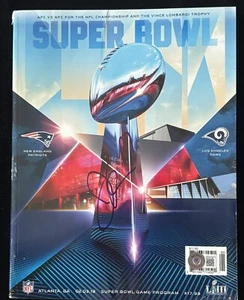 JULIAN EDELMAN NEW ENGLAND PATRIOTS SIGNED SUPERBOWL LII MVP PROGRAM BAS COA - Picture 1 of 2