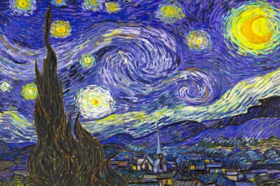Póster postimpresionista holandés Vincent van Gogh La noche estrellada 1888 18x12 Foto 1 de 3