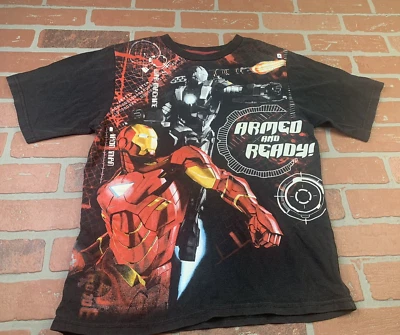 Iron Man & War Machine Shirt Boys Youth Size 14/16  Graphic Tee 100% Cotton - Image 1 of 4