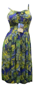 Vestido de mujer con correa de espagueti ajustado-elástico-cintura floral multicolor talla M - Imagen 1 de 12