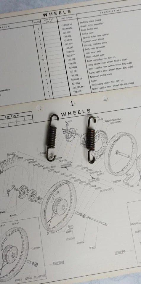 OSSA NEW 106610 Spring Front Brake Shoe Pair Phantom Super Mountaineer - Image 1 of 1