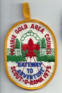 PARCHE DE COLECCIÓN BOY SCOUTS OF AMERICA 1975 PRAIRIE GOLD AREA Council scout-o-rama - Imagen 1 de 2