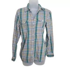 Top de mujer DENIM & SUPPLY RALPH LAUREN TALLA XS a cuadros con botones 100 % algodón verde - Imagen 1 de 11