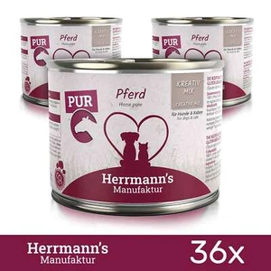 36 x Herrmanns Katzenfutter & Hundefutter Pferd Reinfleisch Tiernahrung 200Gr - Bild 1 von 2