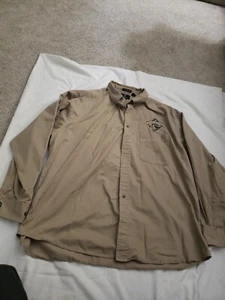 BILL BLASS Mens XXL Tan- Light Brown Long Sleeve Shirt Resistant Fabric In VGC - Picture 1 of 5