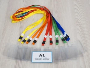 10x Kartenhülle / Ausweishüllen A1 99x66mm mit Textilband Namensschild mit Band - Bild 1 von 2