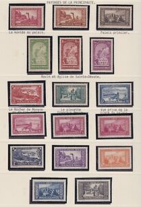1933-1937 MONACO N°119/134** Paysages Principauté Série complète Cote:1296€ MNH