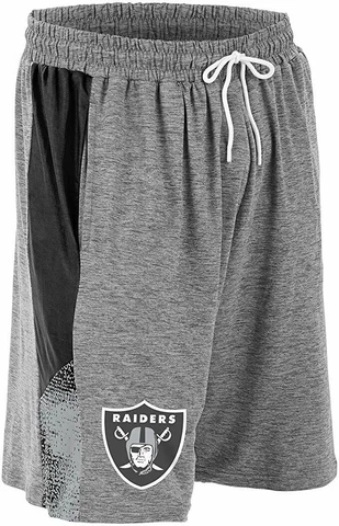 Zubaz NFL Football Mens Oakland Raiders Gray Space Dye Shorts Cover