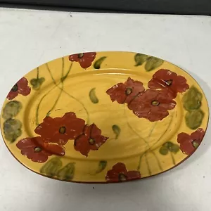 Ambiance Collection ~ Fleur Rouge von Nannette Vacher große ovale Platte 18” x 13” - Bild 1 von 9