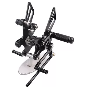 Black CNC Rearset Foot pegs Rear set Pedal For Kawasaki Ninja ZX10R 2011-2023 - Picture 1 of 4