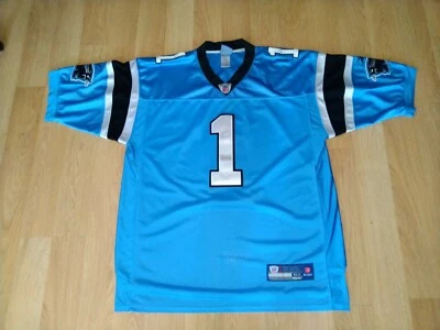Camiseta deportiva vintage Reebok Cam Newton Carolina Panthers azul cosida para hombre talla 52 Foto 1 de 4