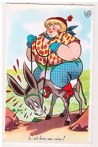 CPSM HUMOUR ILLUSTRATEUR PEDRO SEGUI - ANE MULET FEMME OBESE - Imagen 1 de 1
