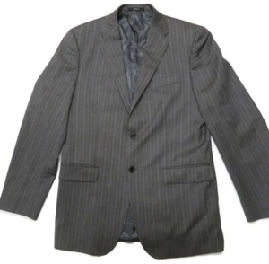 Ermenegildo Zegna Cloth Suit Jacket Mens 40L Gray Pinstripe Wool Silk Blend USA - Picture 1 of 10