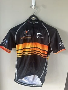 SHAVER SPORT Copper Triangle 2014 Colorado Cycling Jersey Mens M Black Orange - Picture 1 of 12