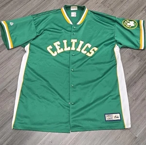 Vintage Boston Celtics Hardwood Classics Jersey Warm Up Button Up NBA Men's XL - Picture 1 of 13