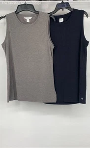 Athleta Womens Gray Black Sleeveless Pullover Tank Top Size Medium Lot Of 2 - Picture 1 of 6