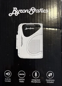 Byron Statics Portable Cassette Player Recorder FM AM Radio Walkman Tape NEW - Picture 1 of 7