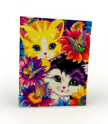 Lisa Frank Sunflower Kittens Portfolio Folder Cats Butterflies Flowers Glitter - Image 1 of 4