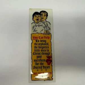 Vintage Sacred Heart Holy Trinity Fathers Bookmark Religious Catholic Orphanage - Picture 1 of 3