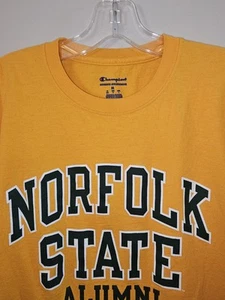Norfolk State University Champion Medium Mens Yellow Graphic Logo Tshirt NCAA - Picture 1 of 11
