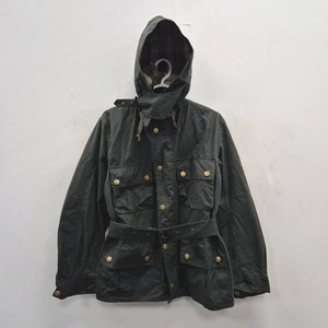 Barbour Ursula Wax Country Green Waterproof Biker Riders Rare Jacket Size C 36 - Picture 1 of 10