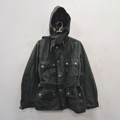 Barbour Ursula Wax Country Green Waterproof Biker Riders Rare Jacket Size C 36 - Image 1 of 4
