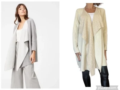 Cárdigan Suéter CLUB MONACO LYDAL Cachemir Envolvente Cortina Abierta Beige M/L $398 NUEVO Foto 1 de 4
