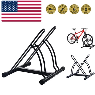 Bike Rack – Dual Bicycle Stand for Mountain, Road, or Kid’s Bikes – Indoor or... - Image 1 of 4