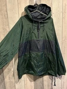 Mens Vintage Gap Size Large3/4 Zip Windbreaker In Green, Blue Logo On Back - Picture 1 of 8
