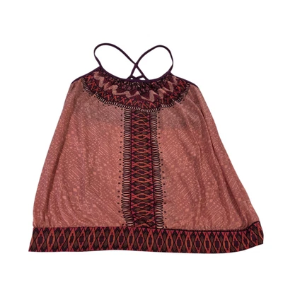 Camiseta sin mangas grande Prana para mujer con estampado abstracto con tiras pulóver multicolor Foto 1 de 4