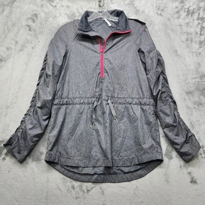 Chaqueta Fabletics Mujer S Gris Rosa Danielle Con Capucha Media Cremallera Pullover Rompevientos Foto 1 de 4