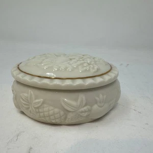 Caja de baratija cubierta de fruta con borde de oro 24k Lenox 1998 vintage 3,5" - Imagen 1 de 4