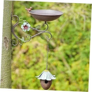Wall Mounted Birdbath and Hanging Birdhouse Set of 2,Bird Baths for C - Picture 1 of 7